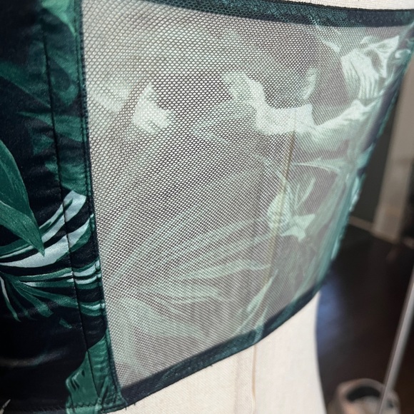 NWOT Victoria's Secret Very Sexy Green Black Tropical Bustier Rhinestone Straps - Picture 9 of 15